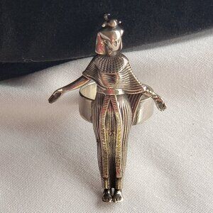Silver Egyptian Goddess Ring.  Size 8